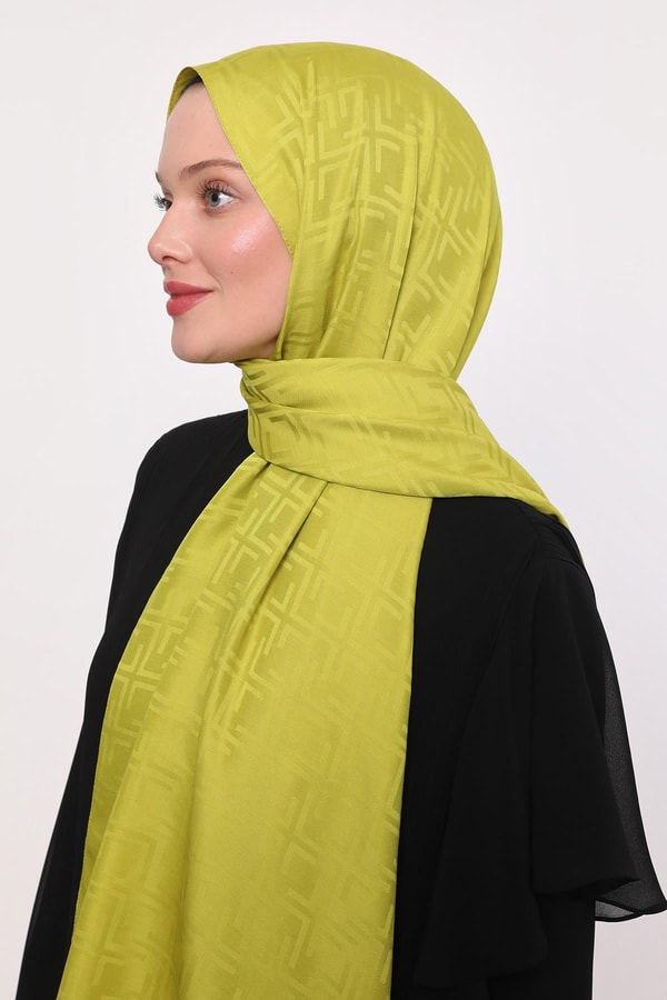 Misket Limon Kare Desen Blue Jakar Şal