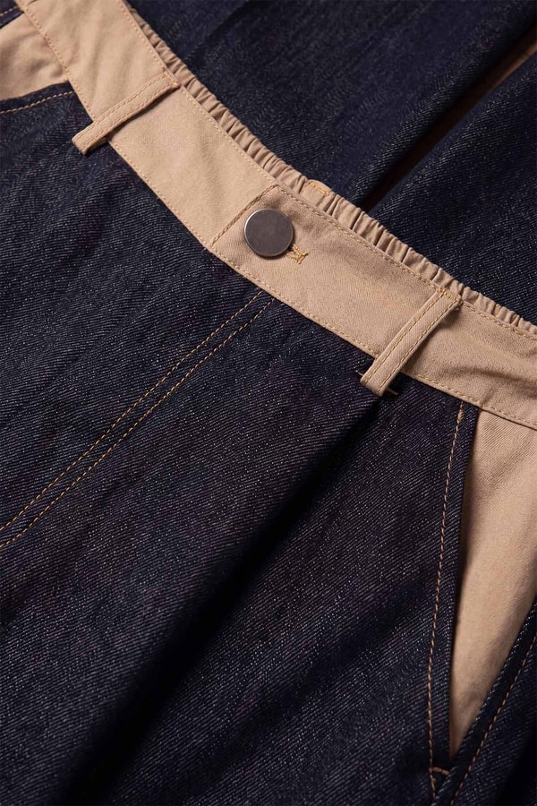 Mavi Kumaş Parça Detaylı Kot Pantalon
