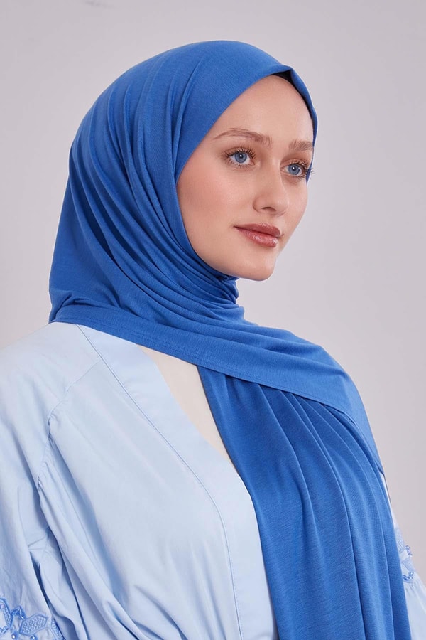 Mavi Modal Penye Şal