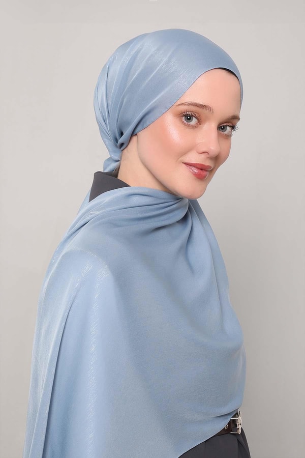 Mavi Simli Elmas Şal