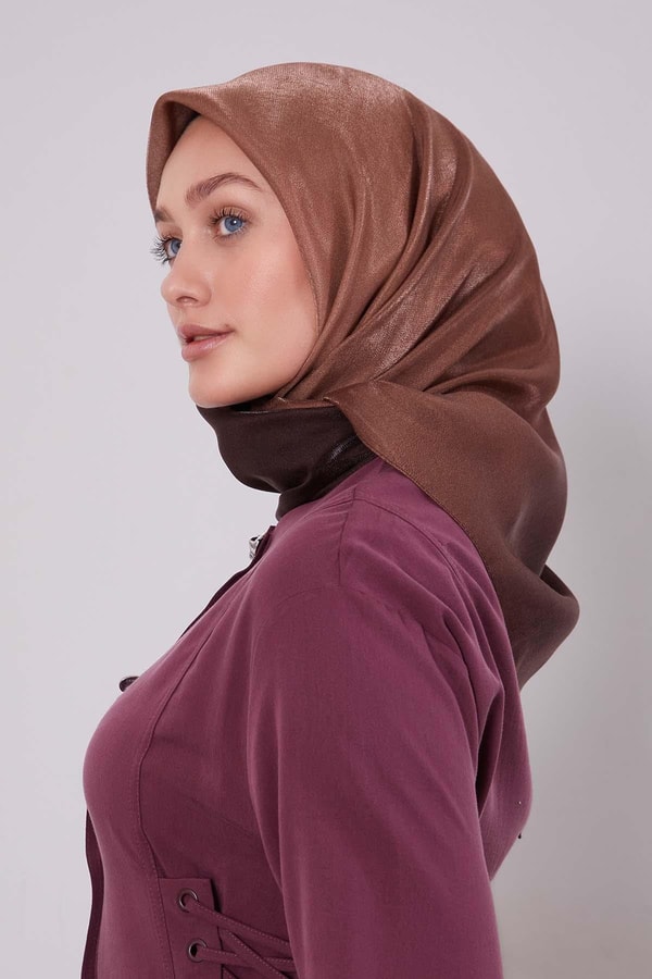 Menekşe Çift Renk Kehribar Eşarp