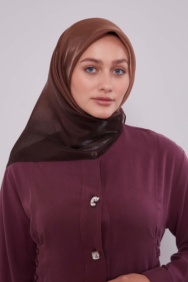 Menekşe Çift Renk Kehribar Eşarp