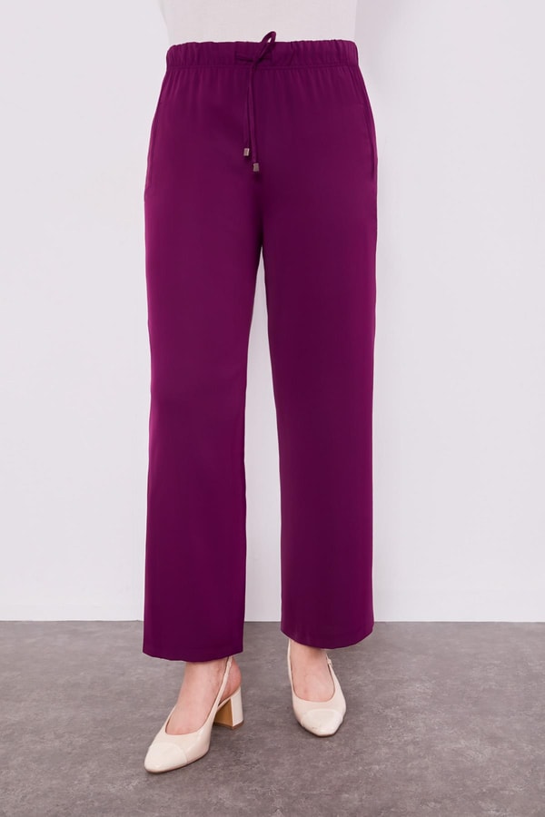 Beli Lastikli Spor Pantolon Mor