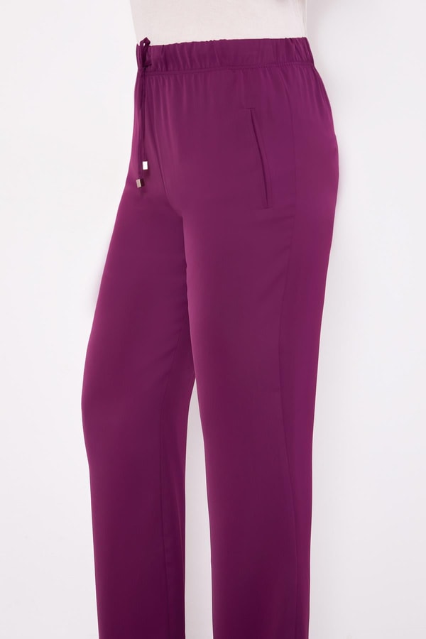 Beli Lastikli Spor Pantolon Mor