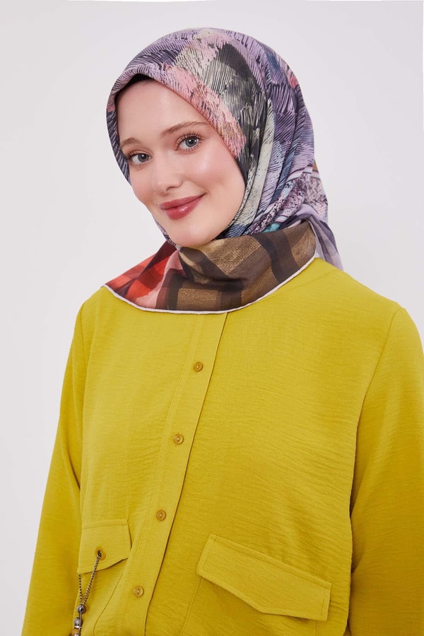 Mor Ekose Pamuk Eşarp