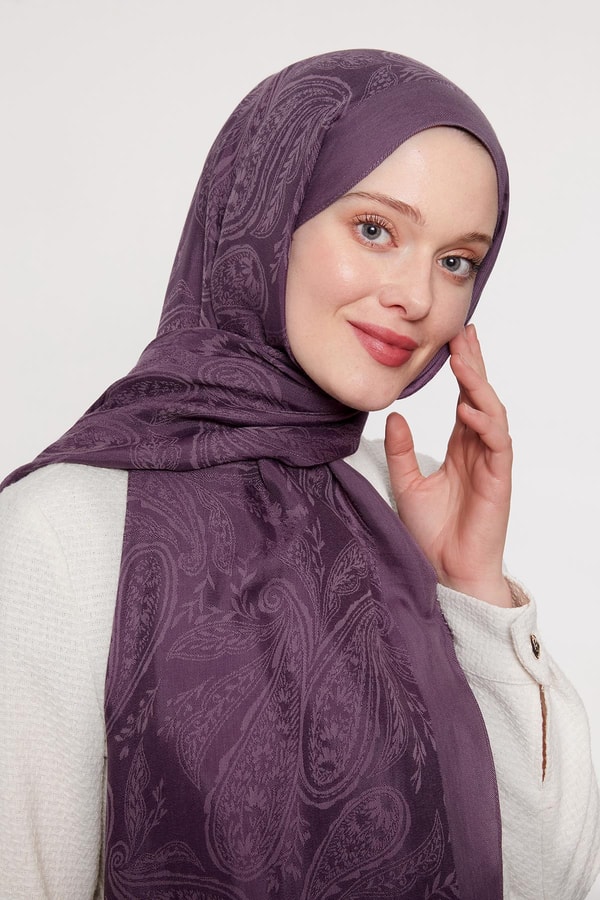 Mor Hint Desen Grazia Şal