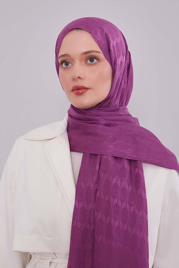 Mor Desenli Janjan Şal