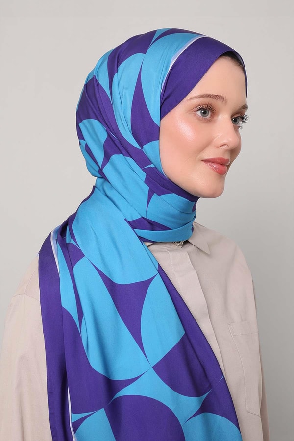 Morcivert Dairesel Desen Club Şal