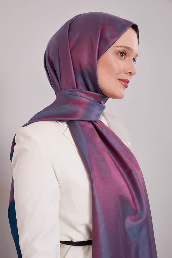 Morcivert İpek Şal