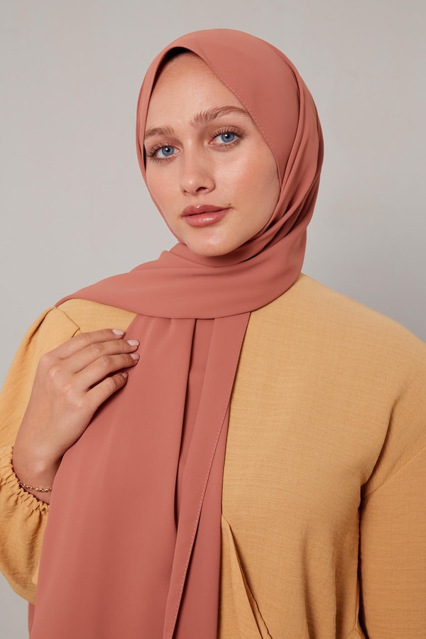 Oranj Düz Trend Şal