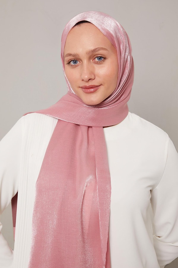 Pembe Kristal Abiye Şal