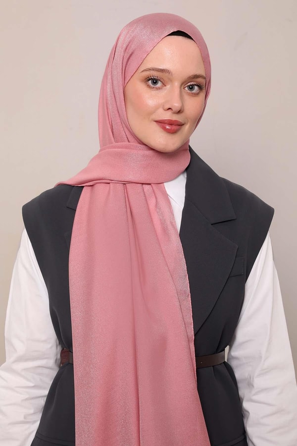 Pembe Simli Bodrum Şal