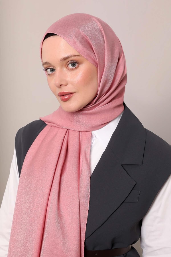 Pembe Simli Bodrum Şal