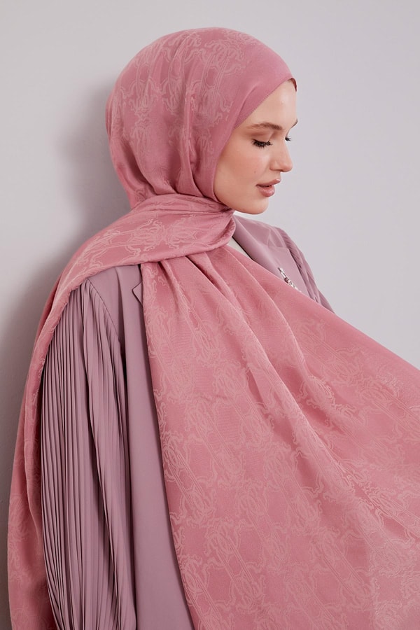 Pembe Tuğra Desen Grazia Şal