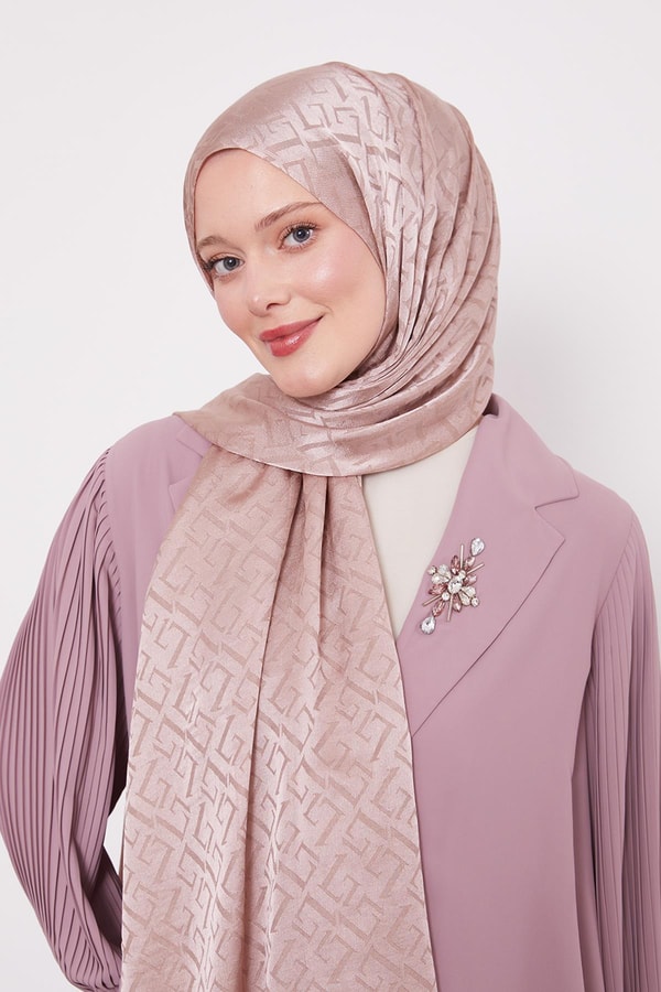 Pudra L Desen İtalyan Jakar Şal