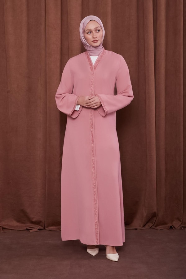 Pudra Önü Taşlı Ferace