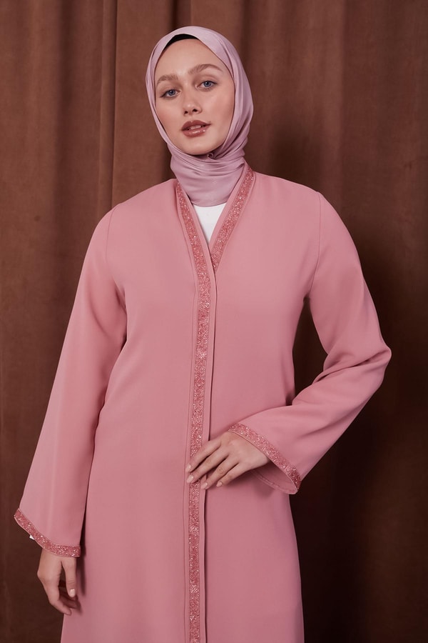 Pudra Önü Taşlı Ferace