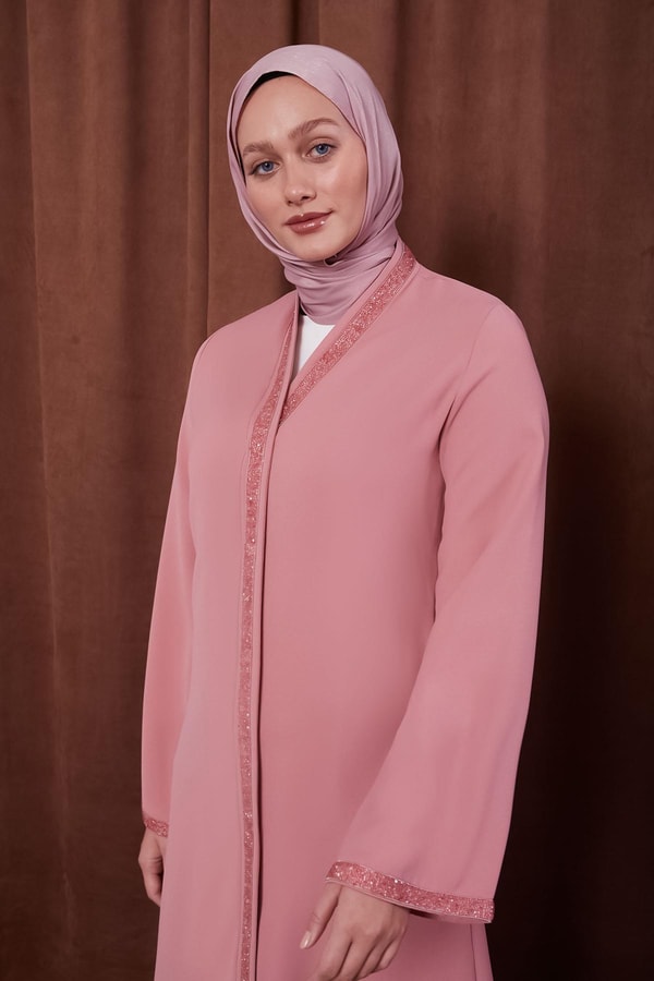 Pudra Önü Taşlı Ferace