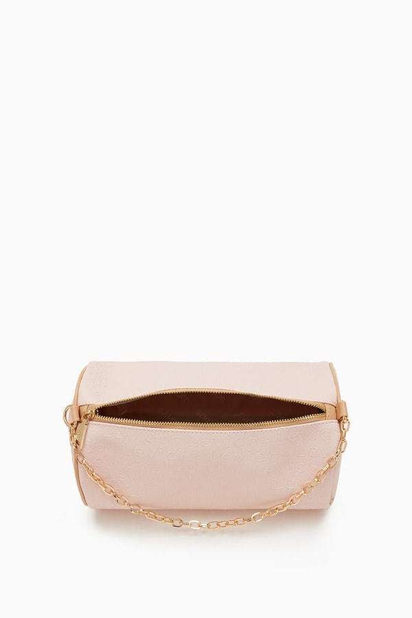 Pudra Baskılı Silindir Model El Çantası