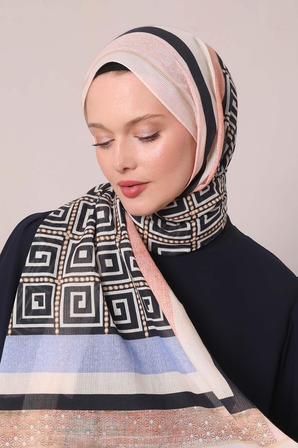 Pudra Yıldız Desen Pamuk Şal