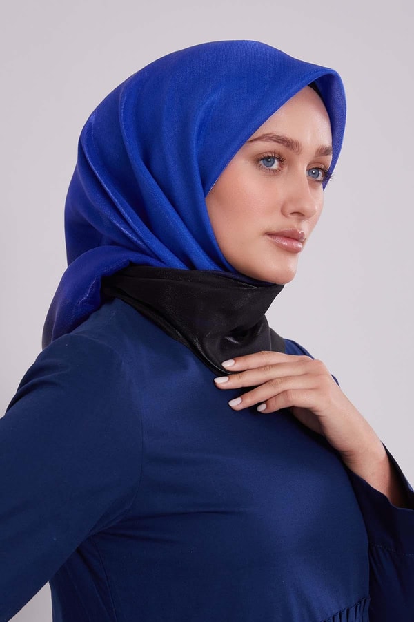 Saks Çift Renk Kehribar Eşarp