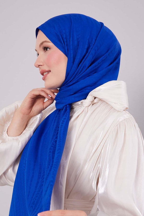 Saks Karışık Şerit Desen Green Şal