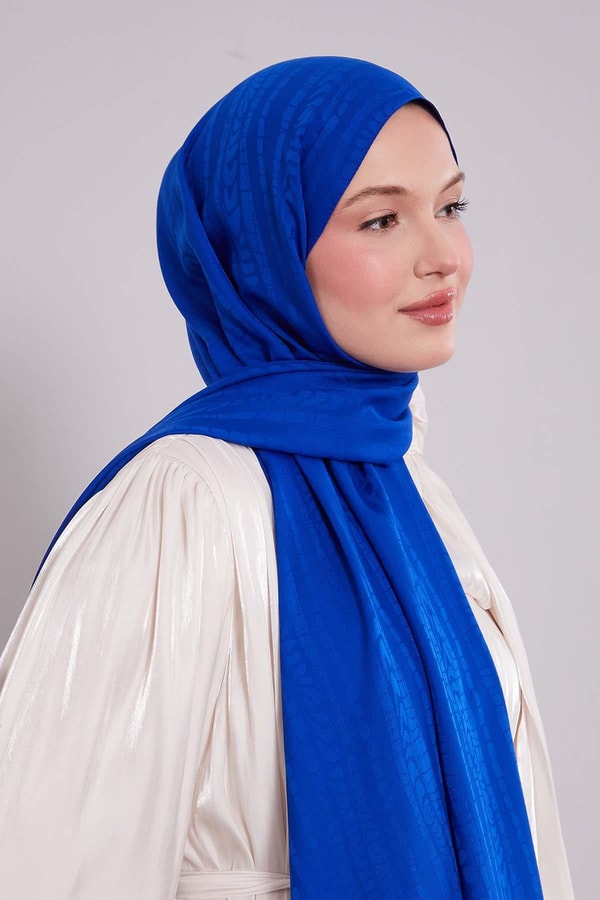 Saks Karışık Şerit Desen Green Şal