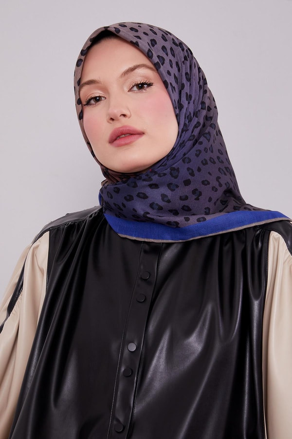 Saks Leopar Desen Soft Eşarp