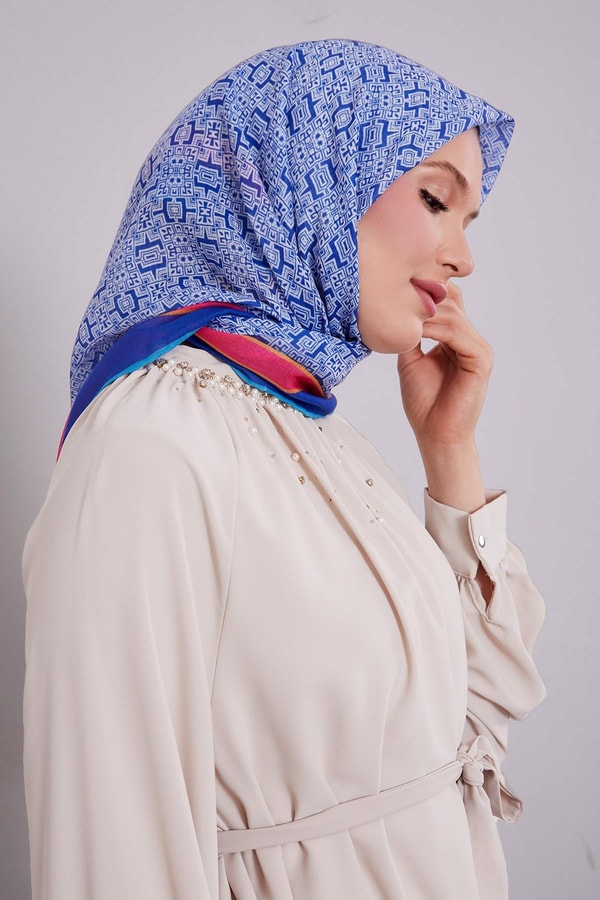 Saks Puzzle Desen Soft Eşarp
