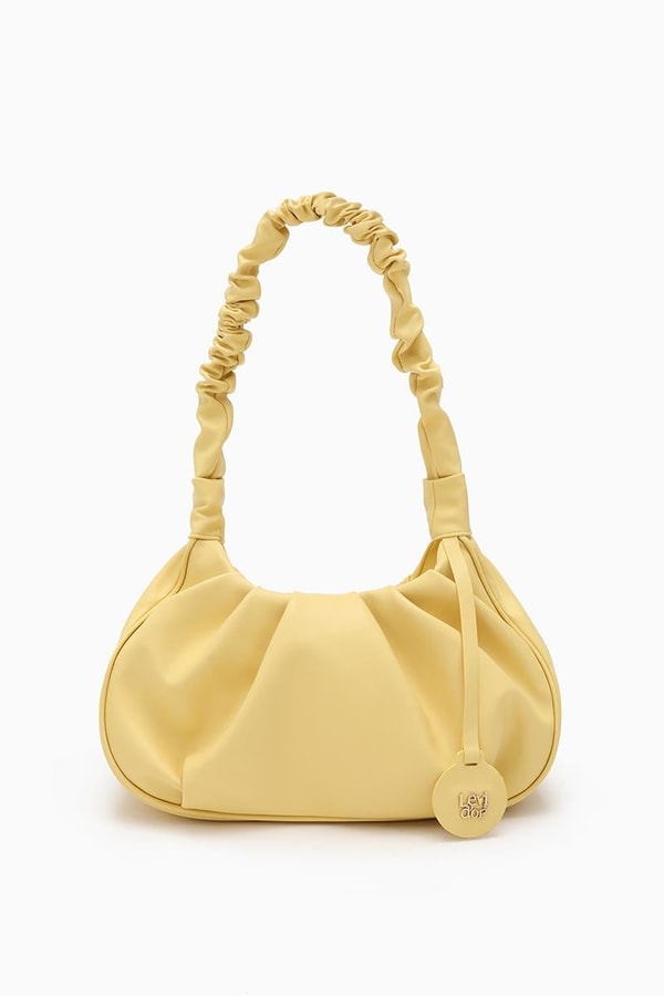 Sarı Büzgü Askılı Omuz Çantası