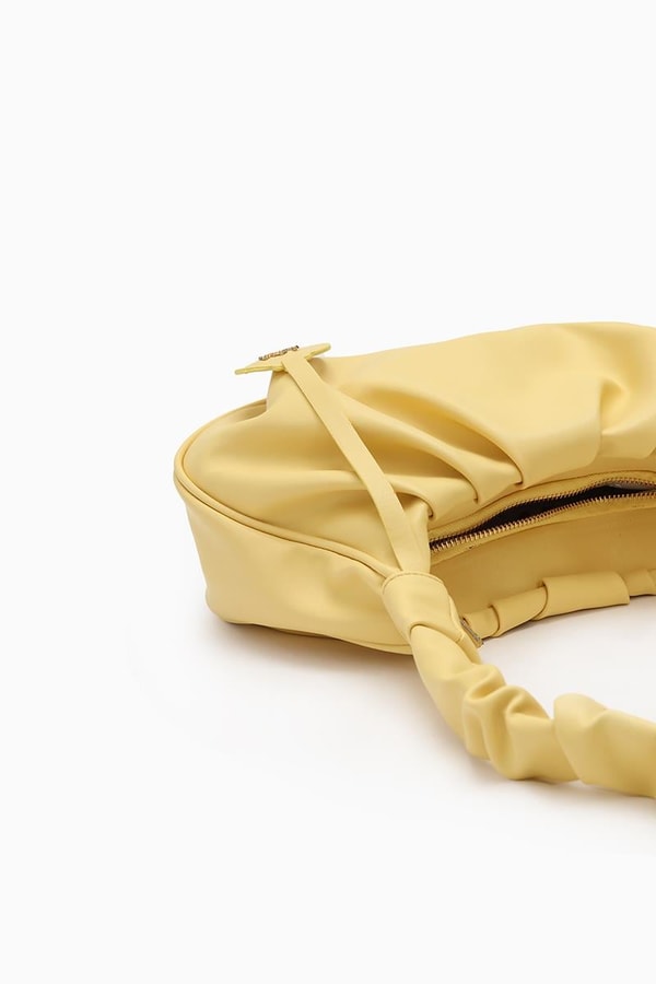 Sarı Büzgü Askılı Omuz Çantası