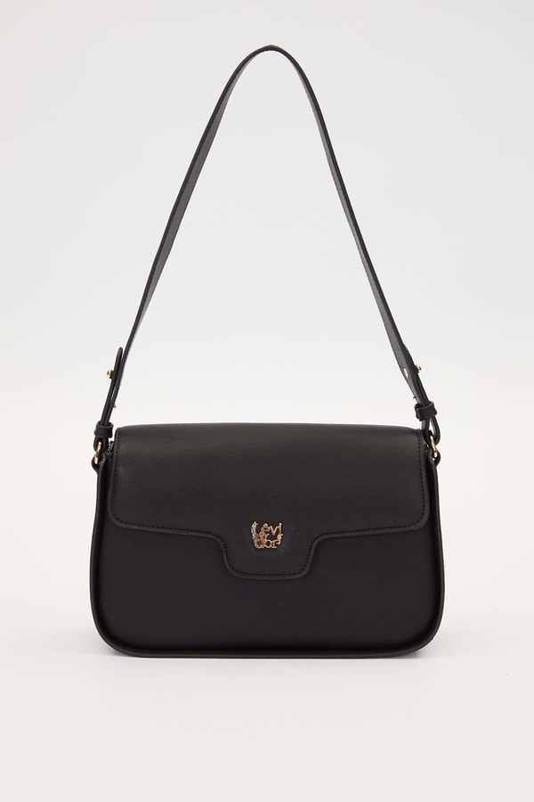 Siyah Ayarlanabilir Askılı Omuz Çantası