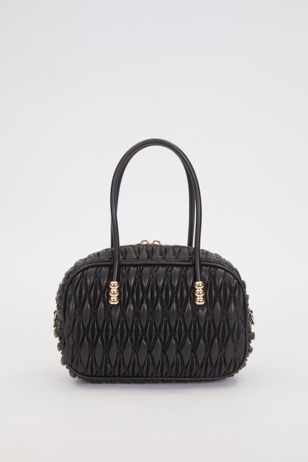 Siyah Büzgü Model Baget Omuz Çanta