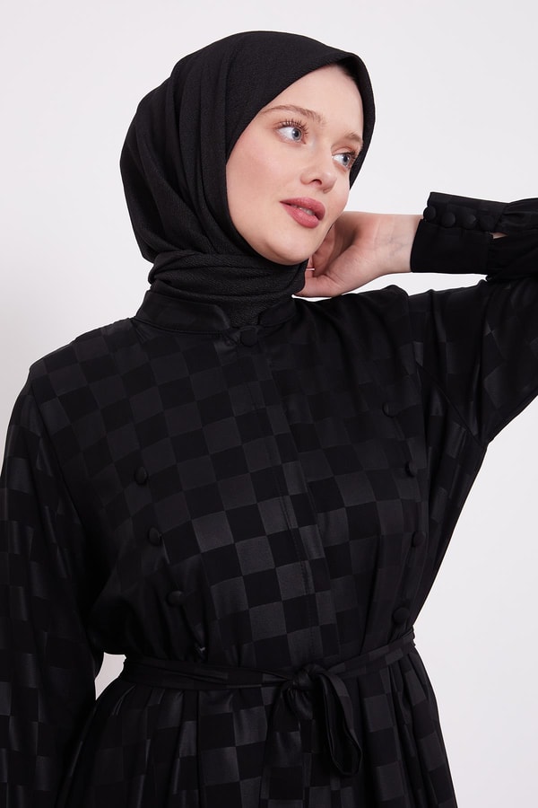 Siyah Dama Desen Ferace