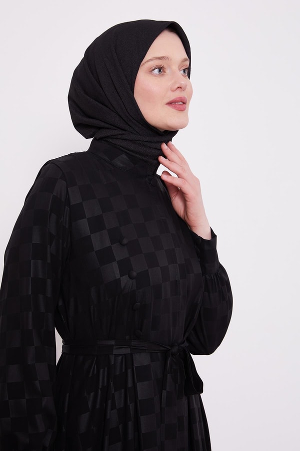 Siyah Dama Desen Ferace