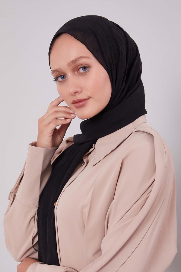 Siyah Frozen Krep Şal