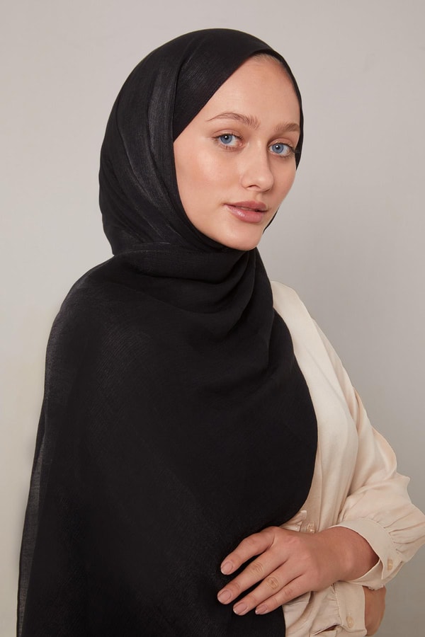 Siyah Kristal Abiye Şal
