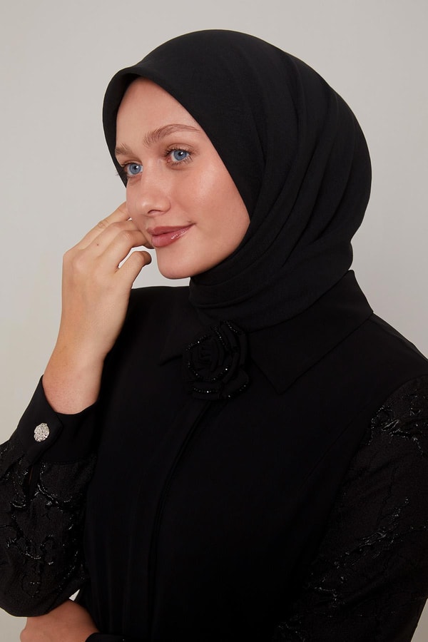 Siyah Lux Pamuk Cazz Eşarp