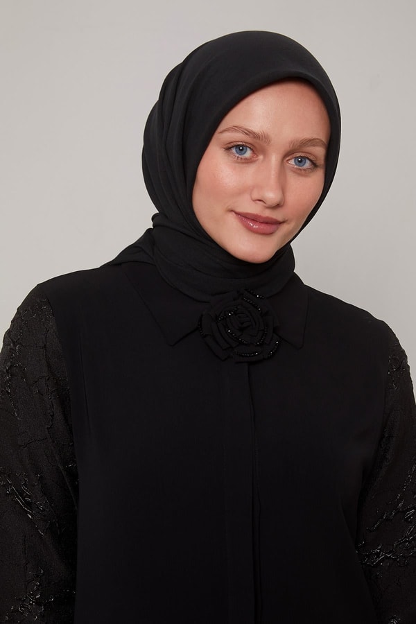 Siyah Lux Pamuk Cazz Eşarp