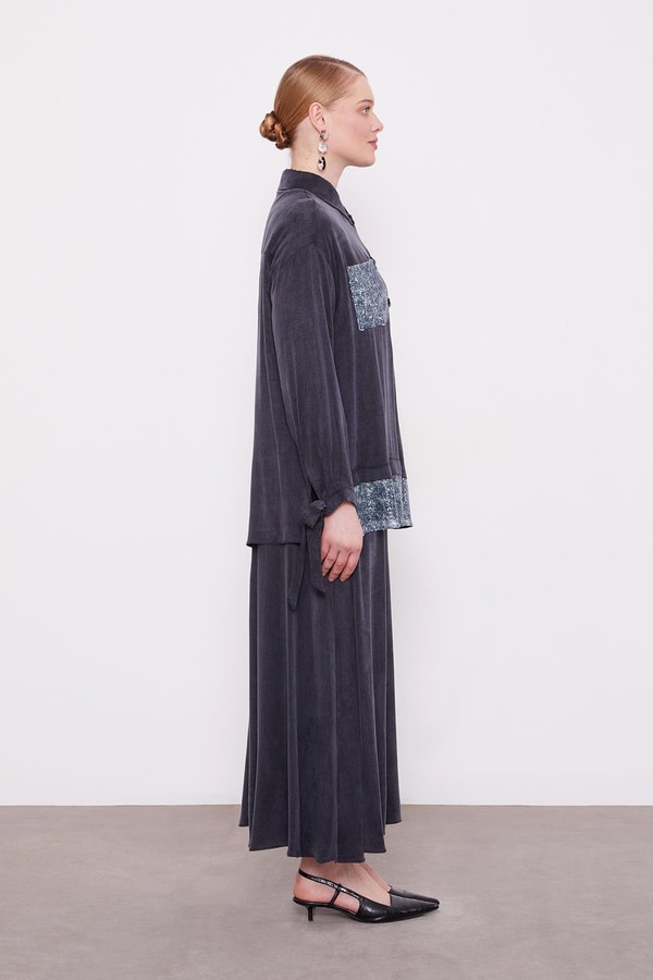 Siyah Pul Payet Detaylı Cupra İkili Takım