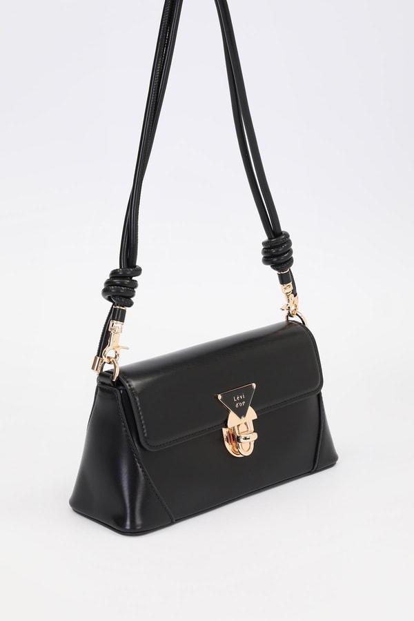 Siyah Büzgü Detay Omuz Çantası