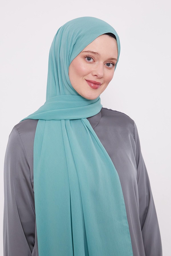 Su Yeşili Krinkıl Düz Şal