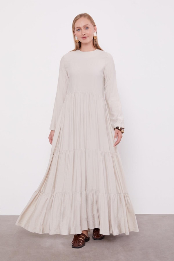 Taş Bağcık Detay Yelekli Elbise