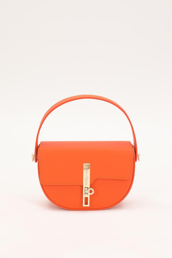 Turuncu Kilit Kapamalı El Çantası