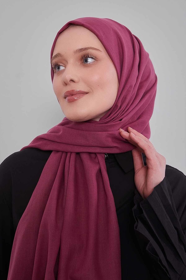 Vişne Düz Tensel Şal