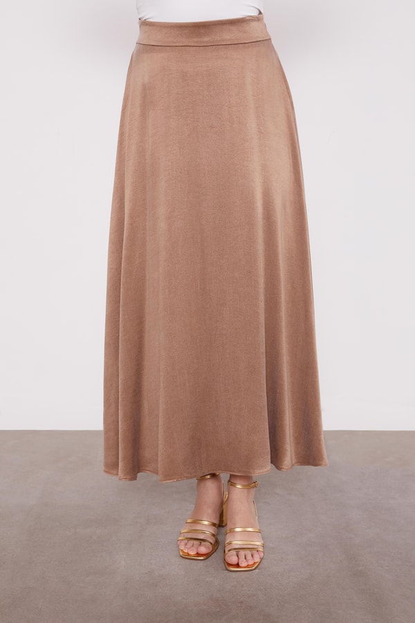 Vizon Çapraz Düğme Detay Cupra Etek Takım