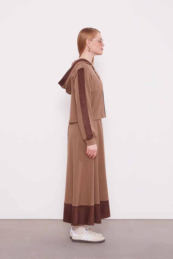 Vizon Kısa Hırkalı Fermuar Kapamalı Etek Takım