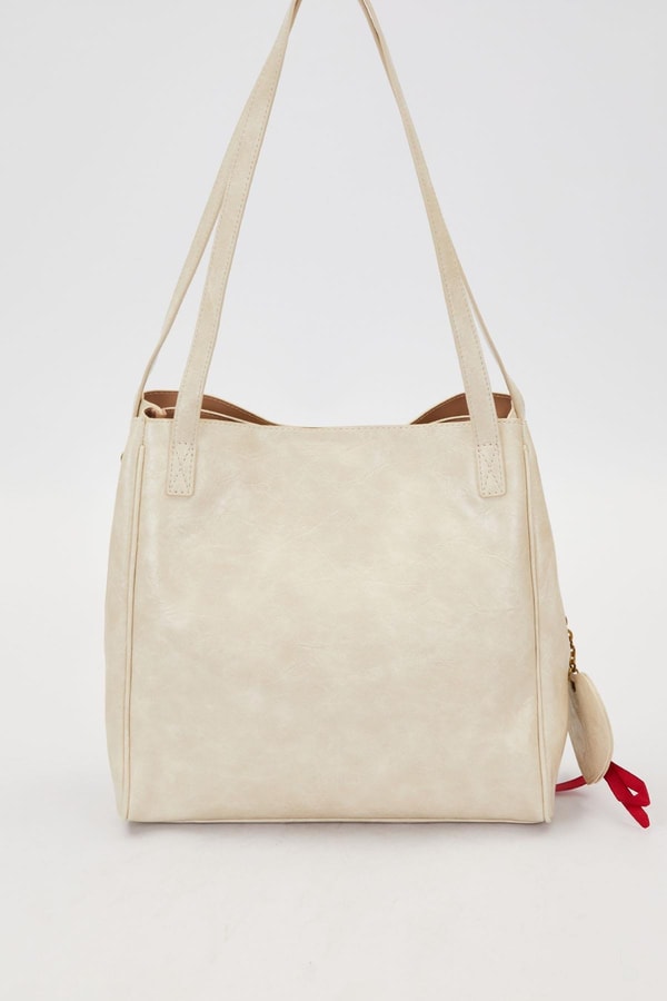 Vizon Örgü Aksesuar Detaylı Omuz Çantası