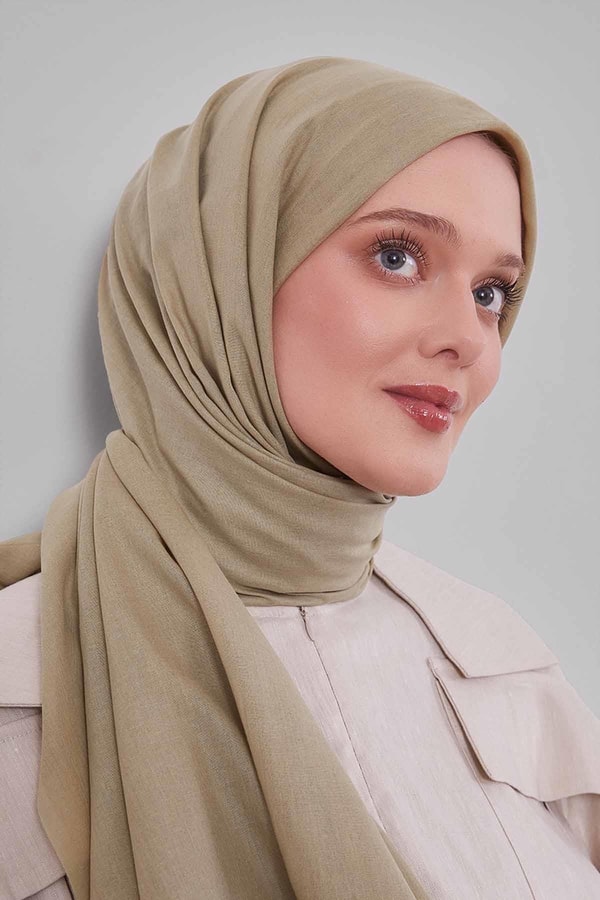 Yağ Yeşili Düz Tensel Şal