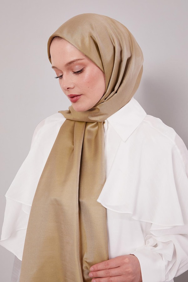 Yağ Yeşili İpek Şal